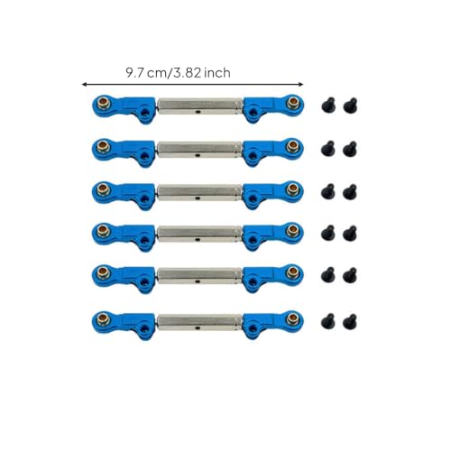 kowaku 6 Pieces Adjustable Turnbuckles with Rod Ends Anodized Adjustable Turnbuckles Turnbuckle Linkage Kit for Hobbyists, Chassis Tuning, Blue Silver - color: Blue Silver