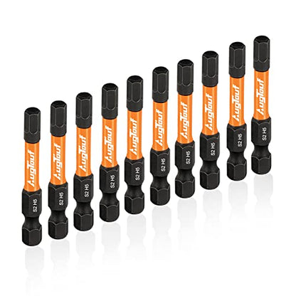 toolant 5mm Impact Hex Bit Set, 10-Piece | CNC-machined tips, S2 alloy steel body, hardened core, magnetic fastener retention, impact-driver use - size: 5mm(10pcs)