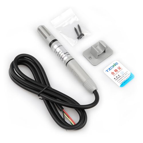 Tzone RS485 Temperature Sensor Modbus RTU Temp Humidity Transmitter Analog | Industrial rs485 temperature probe,for Farm Greenhouse HVAC Air Environment PLC Room,THT02 modbus temp sensor(-40℃ to 125℃) - style: THT02 RS485 Output