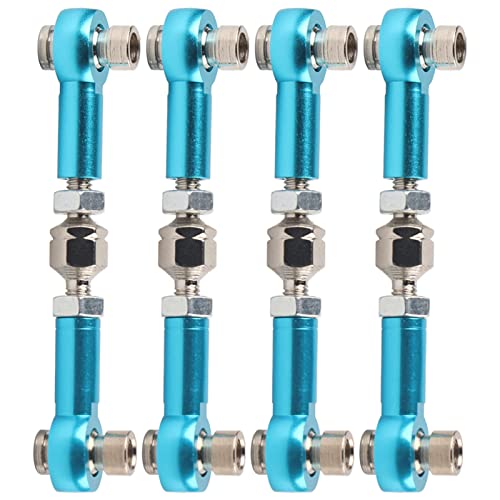 4Pcs Aluminum Alloy Steering Linkage Rods Upgrade Fit for HSP 94122 94123/10 RC Cars, Metal Arms Replacement Parts Red Blue - color: Blue