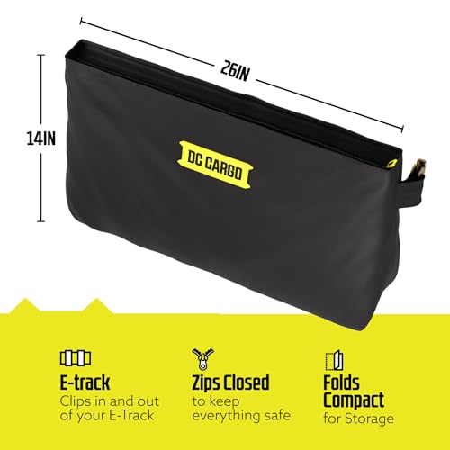 DC Cargo Mall E-Track Storage Bag for Trailers - Heavy-Duty 14 in x 24 in Canvas Zippered E-Track Bag - Weight Capacity 50 lb. - E-Track Accessories - size: 1-pack