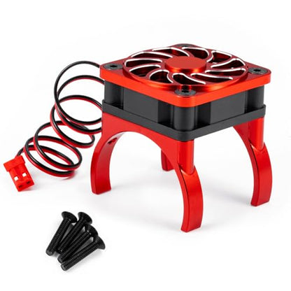LSG ESC Heat Sink Cooling Fan for Tra-xxas 1/16 Mini Maxx/Slash XRT VXL 3S | Aluminum Alloy 1/8 Jato 2S 4S RC Car Upgrade Parts - Red - color: Red
