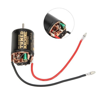 80T Brushed 540 Motor, Low Heat High Power RC Upgrade Part with Pre-Welded Wire Iron Copper Replacement Engine Accessories Compatible with SCX10 90046 1/10 RC Car