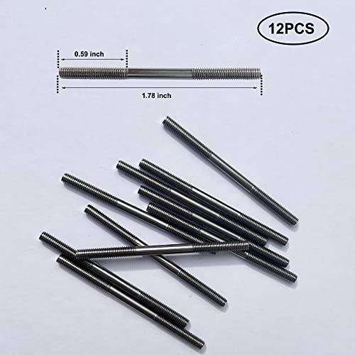 12Pcs M3 1.78" Pushrod Connector 304 Stainless Steel Rod Linkage for RC Model Airplane Helicopter Boat Car DIY Parts - size: M3x1.78"