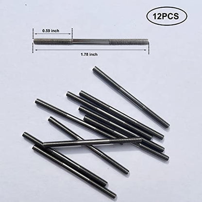 12Pcs M3 1.78" Pushrod Connector 304 Stainless Steel Rod Linkage for RC Model Airplane Helicopter Boat Car DIY Parts - size: M3x1.78"
