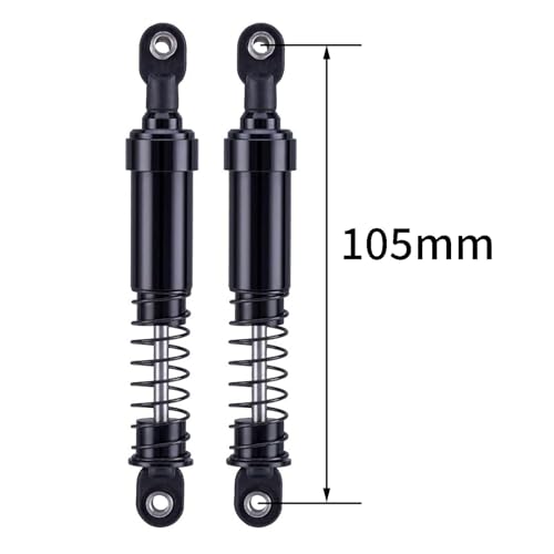 75mm-115mm Big Bore Shocks, RC Crawler Shocks for 1/10 RC Crawler LCG Chassis Gspeed V3 Element Enduro SCX10 TRX4 Gamde R1 Comp Builds DIY (Black 105mm 2pcs) - color: Black 105mm 2pcs