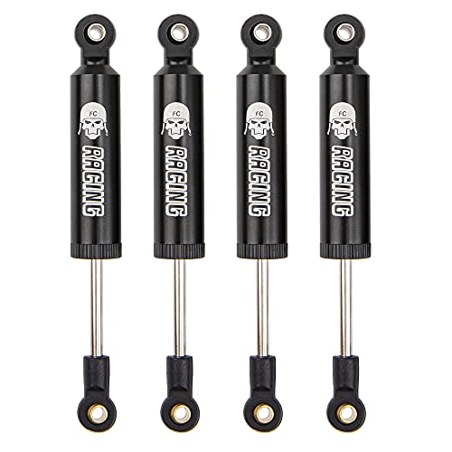 4Pcs Shock Absorber Damper Internal Spring 90mm Aluminum Alloy Shocks Compatible with Axial SCX10 90046 HSP HPI Traxxas TRX4 Redcat 1/10 RC Crawler Car (Black) - color: Black