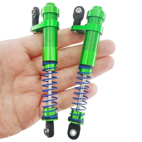 Adjustable Threaded Oil Shock Absorbers 80–100mm with Offset Cap, Aluminum Dampers for 1/10 RC Crawler, 2PCS (Green) - color: Green