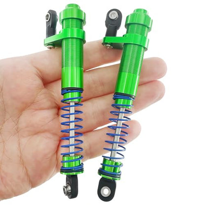 Adjustable Threaded Oil Shock Absorbers 80–100mm with Offset Cap, Aluminum Dampers for 1/10 RC Crawler, 2PCS (Green) - color: Green