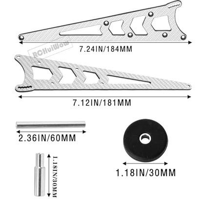 RC Wheelie Bar w/Mount Upgrades Part for 1/10 Slash Rustler Bandit 2WD(VXL),Carbon Fibre Wheelie Bar Kit Tail Wheel Head up Wheel Assembly Hops Up,Titanium - color: Titanium(1set)