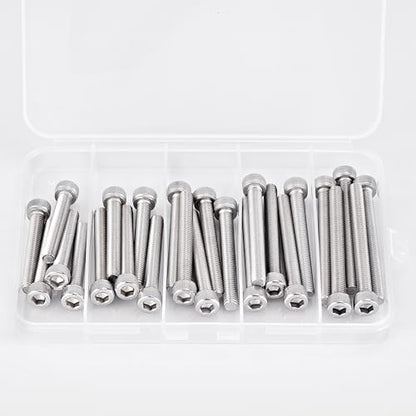 M6 x 40mm 45mm 50mm 55mm 60mm Hex Socket Head Cap Screws Bolts 304 Stainless Steel Metric Machine Allen Hex Drive, Fully Threaded, Assortment Kit 25PCS - size: M6 x 40/45/50/55/60mm (25PCS)