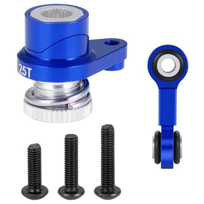 Fixed Link Steering 25T Servo Arm for Tra-xxas Mini Maxx 2S XRT | 1/16 RC Car Blue Aluminum Upgrade Parts - color: Blue