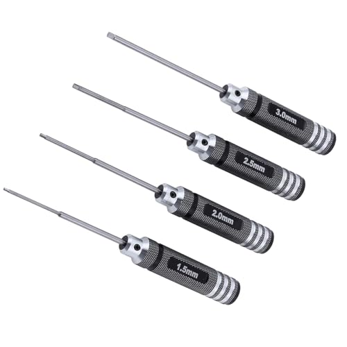 Hex Screw Driver Set 1.5mm 2.0mm 2.5mm 3.0mm Allen Wrench Keys Screwdriver RC Repair Tools Kit for Traxxas RC Car Drone Multi-Axis Helicopter Arrma Axial Losi Redcat Racing - color: 5pcs Kit