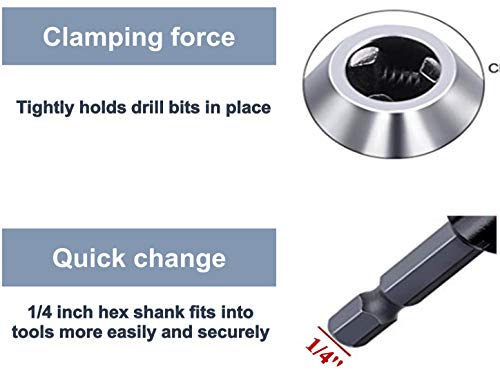 aiyun Drill Bit Adapter 1/4 Hex Shank Small Chuck (0.6-8mm,0.3-3.6mmX2) - size: 0.6-8mm x 1, 0.3-3.6mm x 2