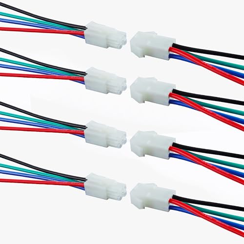 4 Pin Tamiya Plug Connector Adapter Cable Compatible Tamiya Battery Male Female Connectors 4 Pairs Female Connector Adapter with 14AWG 10cm Wire for RC Car Li-ion Battery Charging (4P) - size: 4 pin Tamiya Connector