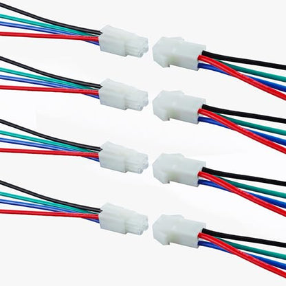 4 Pin Tamiya Plug Connector Adapter Cable Compatible Tamiya Battery Male Female Connectors 4 Pairs Female Connector Adapter with 14AWG 10cm Wire for RC Car Li-ion Battery Charging (4P) - size: 4 pin Tamiya Connector