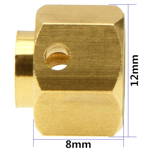4Pcs Vgoohobby Brass 12mm Hex Hubs Adapter Extension Combiner Counterweight Compatible with Traxxas TRX-4 RC4WD D90 Redcat Gen7 RC 1/10 Crawler Car (8mm Thickness) - size: 8mm Thickness