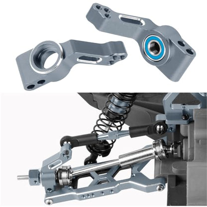 Upgrades Parts for 1/10 Slash VXL 2WD/Stampede VXL 2WD/Rustler VXL 2WD/Bandit VXL 2WD,Aluminum Front Steering Block Knuckles & C-Hubs Caster Blocks & Rear Hubs Hops Up,Titanium - color: Titanium(upgrades Parts)