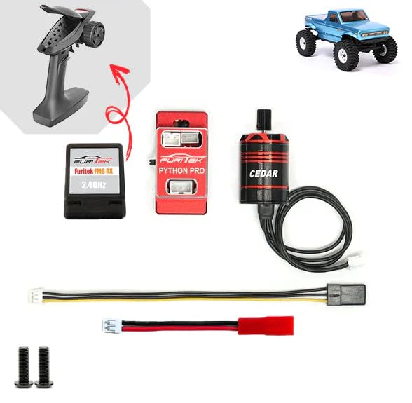 FURITEK Torpedo BRUSHLESS Power System for REDCAT ASCENT-18 Included Python Pro ESC & Cedar Motor - 1/18 RC Car, RC Rock Crawler Electronics (HELIDIRECT) (FUR-2530 (Motor, ESC & Receiver))