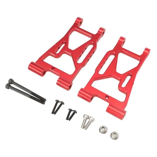 Aluminum Front Lower Control Arms A-Arms Set P73220 for MJX for HG 7303 1/7 RC Rally Car Suspension Metal Upgrade Parts (red) - color: Red