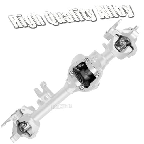 RC Front Rear Axles Upgrades Part for 1/10 SCX10 SCX10 II 90046 90047,Aluminum Alloy Front Rear Axle Hops Up,Silver - color: Silver/Red - (Axles)
