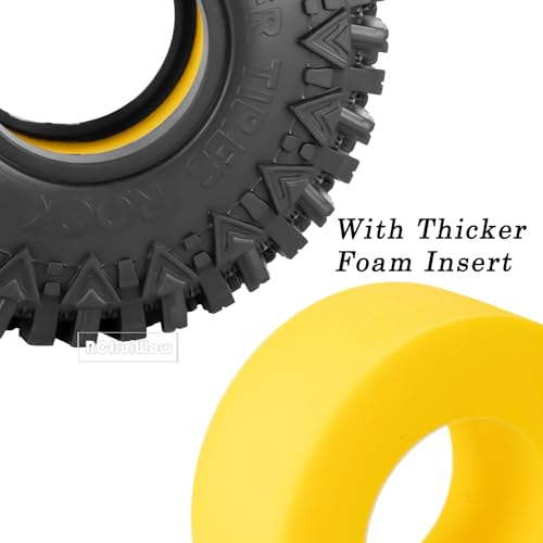 1.9 Inch RC Crawler Tires Skins Soft Rubber Off-Road Tyres for 1/10 TRX4 TRX6 SCX10 90046 AX103007 D90 Gen7 MST VS4-10,RCHuiWow High Grip Mud Terrain Tyres,Styled - style: StyleD(4pcs)