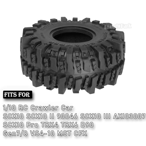 RC 1.9In Soft Rubber Wheel Tires for 1/10 RC Crawler Car SCX10 SCX10 II 90046 SCX10 III AXI03007 SCX10 Pro TRX4 TRX6 D90 Gen7/8 VS4-10 MST CFX,BRCatWPark 4Pcs Soft Rubber Wheel Tires-(A) - style: 4Pcs 1.9 Rubber Wheel - (A)