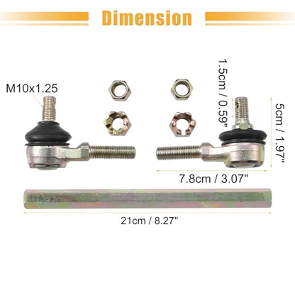 ACROPIX 21cm 8.27" Steering Tie Rod End Tie Rod Link Fit for 50cc 70cc 90cc 110cc 125cc 150cc ATV Quad Four Wheeler with Ball Joint Accessories - Pack of 2 - size: 210mm