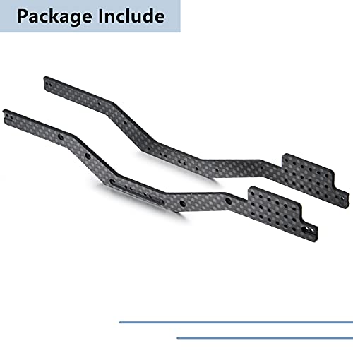 Maleonn 2Pcs RC Carbon Fiber Frame Rail High Clearance for 1/24 RC Crawler Car SCX24 Chassis Upgrades AXI90081 Deadbolt AXI00001 C10 AXI00002 JLU Accessories Replacement Parts - size: Heighten