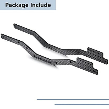 Maleonn 2Pcs RC Carbon Fiber Frame Rail High Clearance for 1/24 RC Crawler Car SCX24 Chassis Upgrades AXI90081 Deadbolt AXI00001 C10 AXI00002 JLU Accessories Replacement Parts - size: Heighten