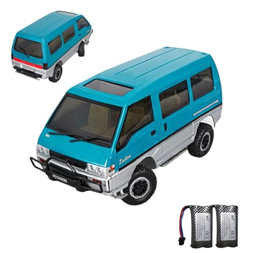 1/12 Scale Mitsubishi Delica RC Van 4WD Rock Crawler with Two Batteries | L300 4WD RC Crawler 4x4 - color: Ld1296-blue