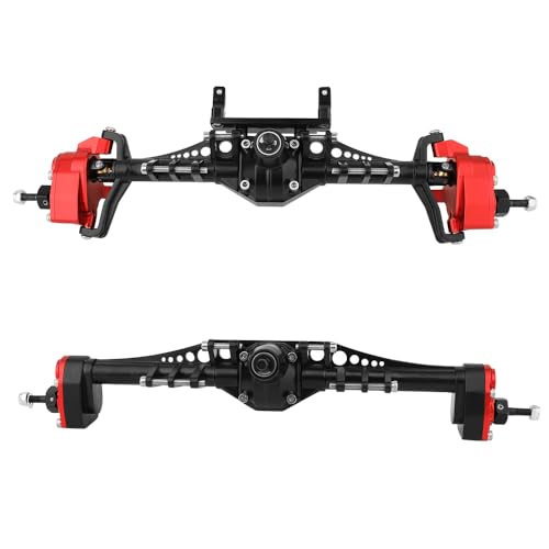 Metal Front and Rear Portal Axle Completes Set with Servo Mount for Axial 1/10 RC Crawler Capra 1.9 UTB AXI03004 AXI03000T1 T2 Buggy F9 Upgrade Parts (red) - color: Red