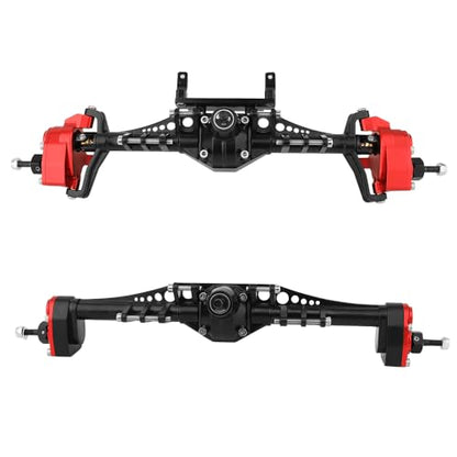 Metal Front and Rear Portal Axle Completes Set with Servo Mount for Axial 1/10 RC Crawler Capra 1.9 UTB AXI03004 AXI03000T1 T2 Buggy F9 Upgrade Parts (red) - color: Red