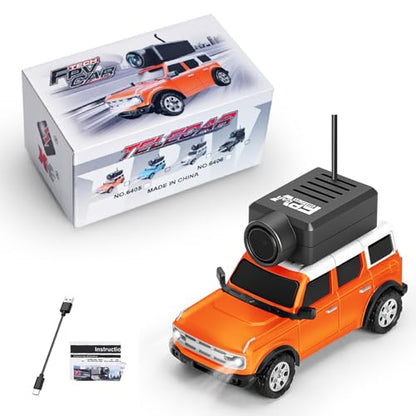 Wltoys 1:64 FPV RC Drift Car, 720P WiFi APP, 2.4GHz Gyro, Orange | HD Zero‑lag Camera, 3 Speeds & Suspension. Dual LED Lights. Smooth on Carpets/Tiles. APP Photo/Video/VR for Hobbyists - color: Orange