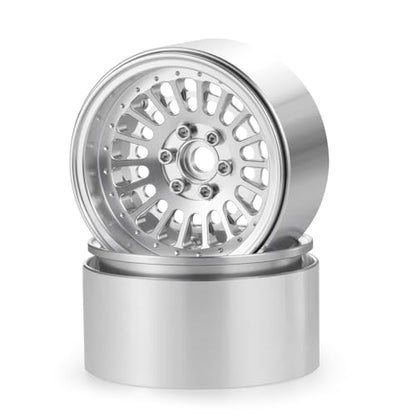 4pcs 2.2" Aluminum Beadlock Wheel Turbine Rim for Wraith 90048 SCX10 | TRX4 VS4-10 Gen8 RR10 1/10 RC Crawler Car Silver - Offset -10mm - color: Silver