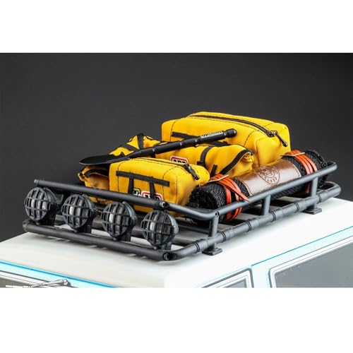 RC Off-Road Car Replica Kit Simulated Roof Travel Bag Scale Decorative Luggage Compatible with 1/10, 1/16, 1/18 Scale Models SCX10, TRX4, TRX4M, WPL Series (Green) - color: Green