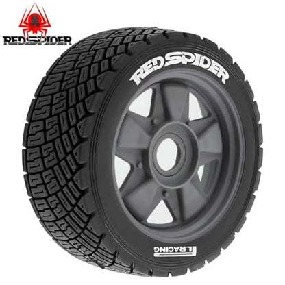 REDSPIDER 1/8 1/10 1/7 RC On Road Tires OD 3.94'' and Rally Racing Wheels 12mm 14mm 17mm Hex for 1:8 1:7 1:10 Street Touring Drift Car ARRMA Typhon 6S Losi Kyosho Tamiya TT02 HPI WR8 HSP 4PCS (Gray) - color: Gray