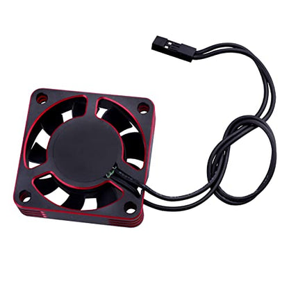 RC Motor Cooling Fan 40x40mm 16000RPM 540 550 Motor ESC Heatsink Brushless Cooling Fans for 1/10 1/8 RC Car (Black & Red) - color: Black & Red