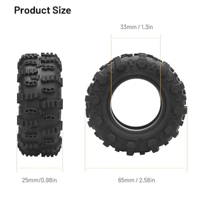 1.3 Crawler Tires, daitoku 65 * 25 * 33mm 1.3 RC Tires for SCX24 TRX4M AX24 1/18 1/24 RC Crawler - Style B - style: Style B