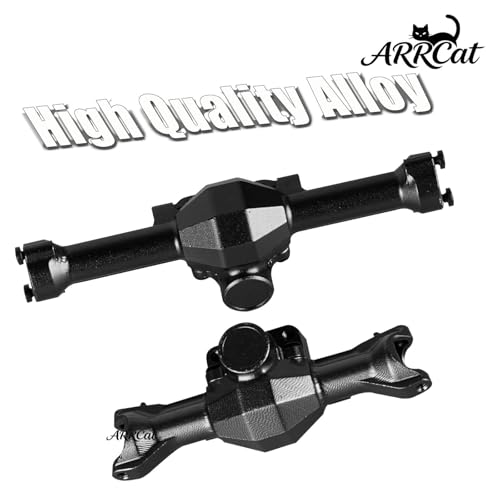 Aluminum Portal Axles & Brass Weights Steering Knuckles Upgrades Part for 1/30 SCX30 Chev rolet K10/Jeep Wrangler JLU 4X4/F0rd Bronco 4X4,Front Rear Axle Housing & Knuckles Hub Weight,Black