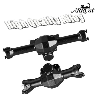 Aluminum Portal Axles & Brass Weights Steering Knuckles Upgrades Part for 1/30 SCX30 Chev rolet K10/Jeep Wrangler JLU 4X4/F0rd Bronco 4X4,Front Rear Axle Housing & Knuckles Hub Weight,Black