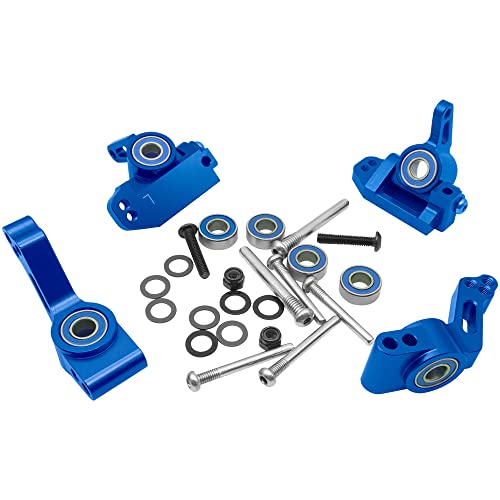 OGRC Caster Block Steering Blocks, Stub Axle Carriers for 1/10 Slash 2WD | Aluminum Front Caster Block&Steering Blocks and Rear Stub Axle Carriers kit for 1/10 Traxxas slash 2WD #3632 3736 3752 (Blue) - color: Blue