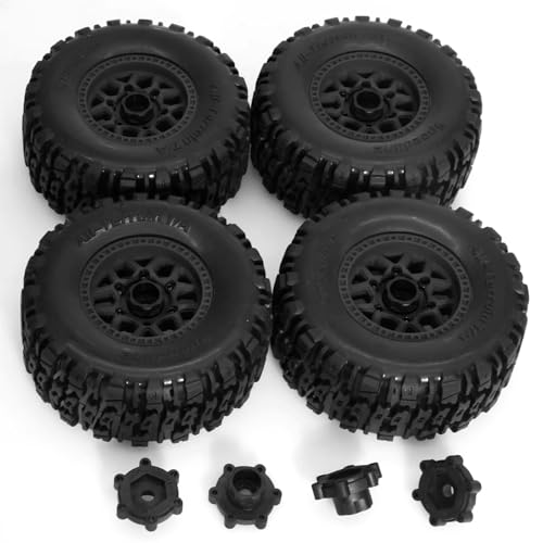 Compatible with ARRMA for Mojave for UDR for Yikong RC Car Parts Accessories 4pcs 12mm and 14mm Hex Short Course Truck Wheel Tire RC Assortment(Black) - color: Black