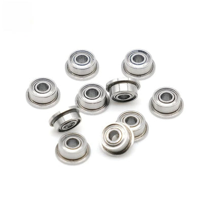 10Pcs FR144ZZ Flange Ball 1/8" x1/4" x7/64 Double Metal Double Shielded Bearings 3.175x6.35x2.779mm Inch Size Ball Bearings - size: FR144ZZ 3.175x6.35x2.779