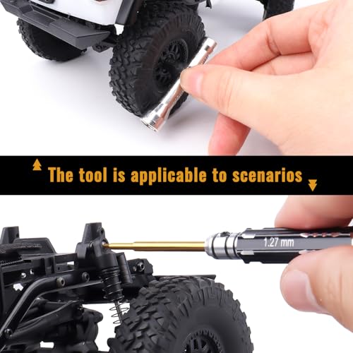 Hex Screw Driver Set Titanium Hexagon Screwdriver 0.9mm 1.27mm 1.3mm 1.5mm 2.0mm Hex Keys Allen Wrench Tool Kit for Axial SCX24 1/24 Crawler and Small Cars