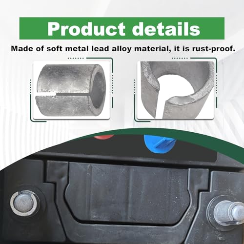 2 Pairs Battery Post Terminal Shims,Battery Terminal Adapter Kit with Positive Negative Post Shims, Anode Cathode Connector Sleeves and Lead Repair Rings for Automotive, Truck, SUV