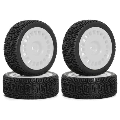 1/10 RC On-Road tires 68mm 4 PCS Rally Tires General Purpose Grip Soft Material Tread For 1:10 Tamiya xv02 Maze Tires Lc Off-Road 94123 Kyosho FW06%t048 (white, 3) - color: white