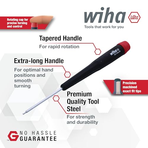 Wiha 26390 Screwdriver Set, Hex Metric With Precision Handle, .7 - 3.0mm, 7 Piece, original version, one size | .7-3.0mm, Original Version, One Size