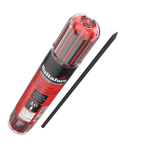 Hultafors Tools 650110 Dry Marker Refills HRD G*, Graphit | Break-Resistant Leads | Clean Line Output | Quick Reload | Construction Marking | Durable Core - size: 10 Count (Pack of 1)