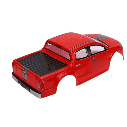 Vikye 1/10 RC Truck Body Shell, Lightweight Clear Pattern Replacement RC Car Shell with Precise Fit, for 26cm Wheelbase Remote Control Vehicles (Red) - color: Red
